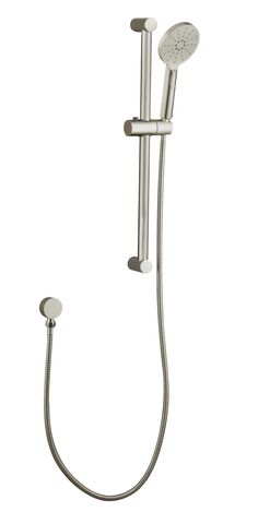 Pavia Brushed Nickel Shower Rail with Round Handheld Shower Piece