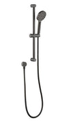 Pavia Gun Metal Shower Rail with Round Handheld Shower Piece