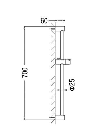 Pavia Gun Metal Shower Rail with Round Handheld Shower Piece — detail 3