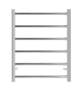 Round Stainless Steel Chrome Electric Heated Towel Rack 6 Bars Universal Inlet