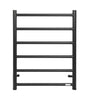 Round Stainless Steel Black Electric Heated Towel Rack 6 Bars Universal Inlet
