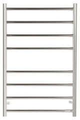 Round Stainless Steel Chrome Electric Heated Towel Rack 8 Bars Universal Inlet