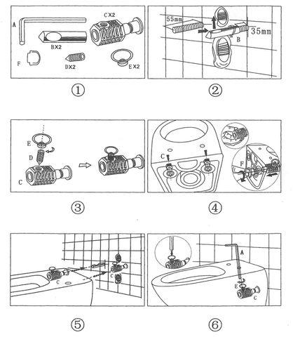 Wall Hung Toilet Fixing Kit in Pair — detail 2