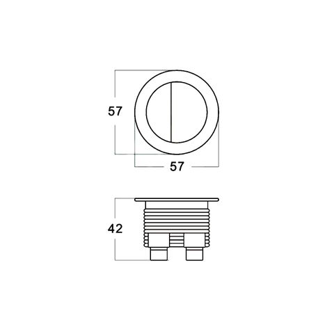 Round Toilet Flush Button Chrome — detail 2