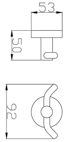 Rondo Black Double Robe Hook — detail 2