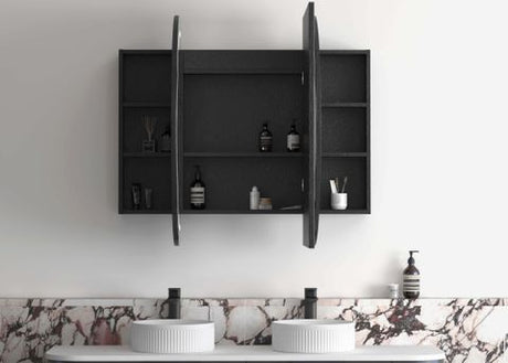 LED Bondi 1500x900 Black Oak Shaving Cabinet — detail 2