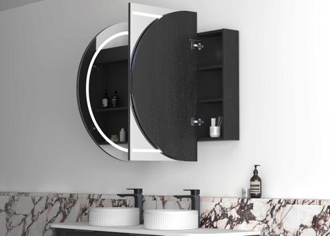 LED Bondi 1500x900 Black Oak Shaving Cabinet — detail 3