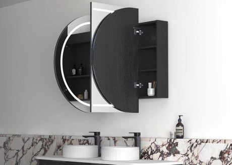 LED Bondi 1500x900 Black Oak Shaving Cabinet — detail 3