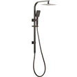 Taran 250mm Gun Metal Twin Shower On Rail Top Inlet Square