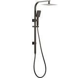Taran 250mm Gun Metal Twin Shower On Rail Top Inlet Square