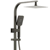 Taran 250mm Gun Metal Twin Shower On Rail Top Inlet Square — detail 2