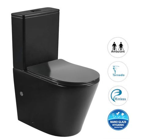 Radiant Toilet Suite Slim Seat Matte Black