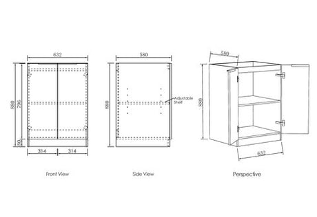 Byron/Bondi Laundry 630 Natural Oak Base Cabinet — detail 4