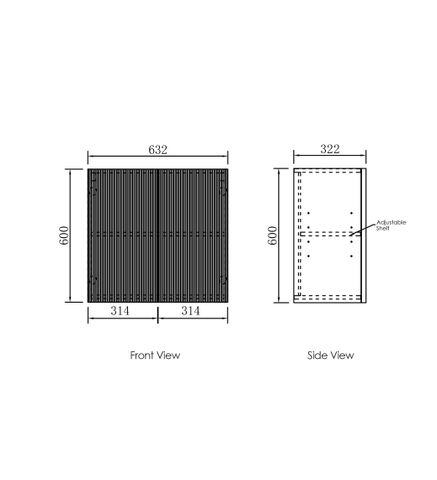 Marlo Laundry 630 Fluted Black Wall Cabinet — detail 3