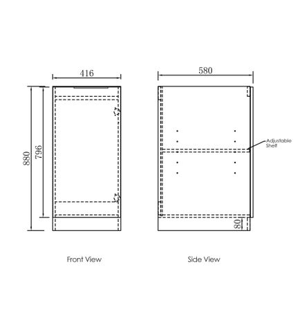 Byron/Bondi Laundry 415 Black Oak Base Cabinet — detail 3