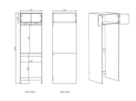 Byron/Bondi Laundry 2100 Black Oak Tall Washing Machine Cabinet — detail 3
