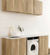 Laundry Kit 1960B Byron/Bondi Natural Oak with Natural Carrara Marble Top — detail 2