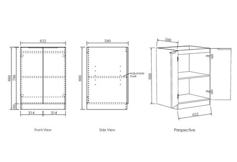 Laundry Kit 1305B Byron/Bondi Black Oak with Natural Carrara Marble Top — detail 6