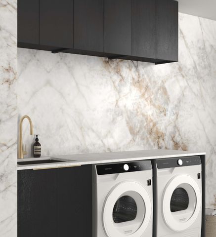 Laundry Kit 1960A Byron/Bondi Black Oak with Natural Carrara Marble Top — detail 3