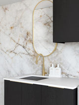 Laundry Kit 1715A Byron/Bondi Black Oak with Natural Carrara Marble Top — detail 2