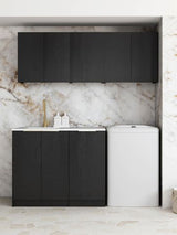 Laundry Kit 1715B Byron/Bondi Black Oak with Natural Carrara Marble Top