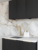 Laundry Kit 1715B Byron/Bondi Black Oak with Natural Carrara Marble Top — detail 2