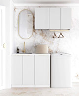 Laundry Kit 1715A Bondi White with Natural Carrara Marble Top