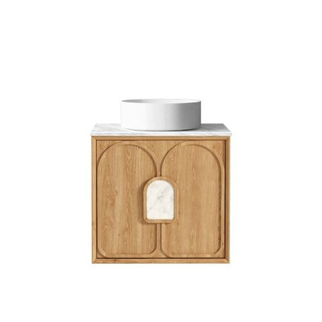Laguna 600mm Natural American Oak Wall Hung Cabinet Only — detail 5