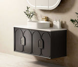 Laguna 1200mm Black American Oak Wall Hung Cabinet Only — detail 2