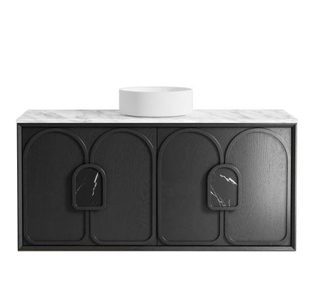 Laguna 1200mm Black American Oak Wall Hung Cabinet Only — detail 5