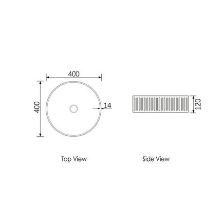Hudson Round 400x400x120 Concrete Fluted White Basin — detail 4