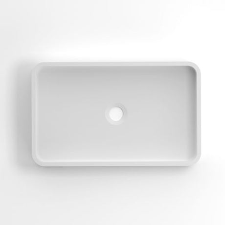 Hudson Square 520x320x120 Concrete Fluted White Basin — detail 3