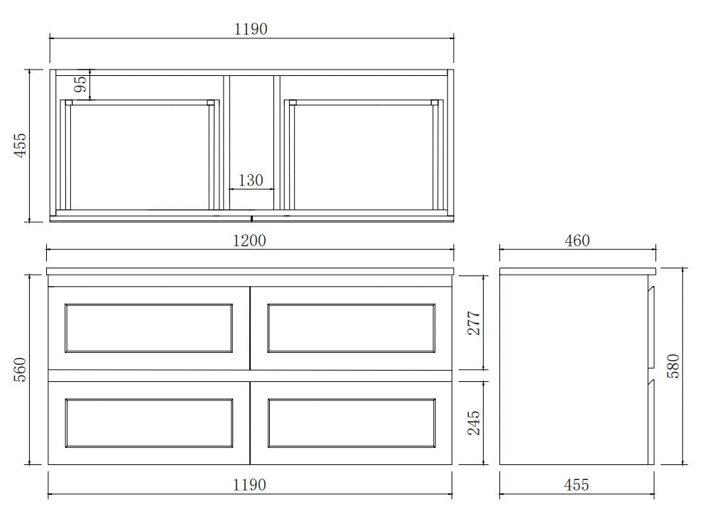 Fremantle Wall-Hung PVC Vanity FM1200WH — detail 5