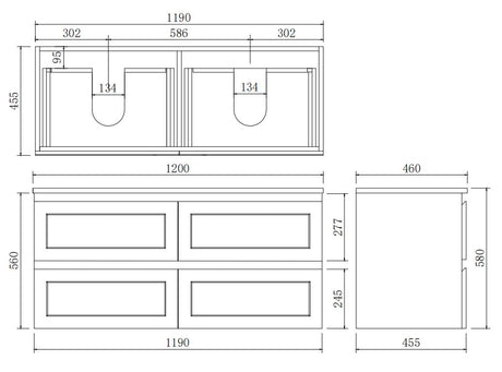 Fremantle Wall-Hung PVC Vanity FM1220WH — detail 5