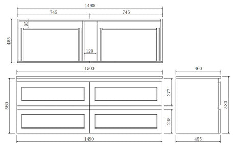 Fremantle Wall-Hung PVC Vanity FM1500WH — detail 4