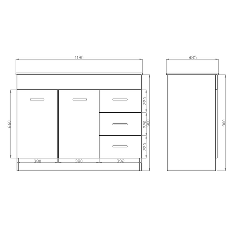 PVC Kitchenette Cabinet (KM-Cab) with Stainless Steel Sink (BK446D)1180*485*900mm — detail 3