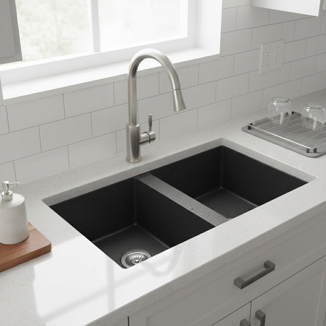 Quartz Undermount Kitchen Sink 762*457*228mm (QZ7645D-MB)