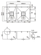 304 Double Stainless Steel Sink（SLSS-750DS）750×450×235mm — detail 2