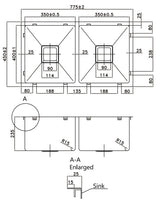 Double-bowl Stainless Steel Sink（PKS-775DS-GM）775×450×235mm — detail 3