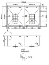 304 Double Stainless Steel Sink（SLSS-775DS）775×450×235mm — detail 8