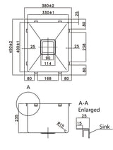 304 Stainless Steel Sink（SLSS-380S） 380×450×235mm — detail 2