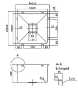 304 Stainless Steel Sink（SLSS-450S） 450x450x220mm — detail 2