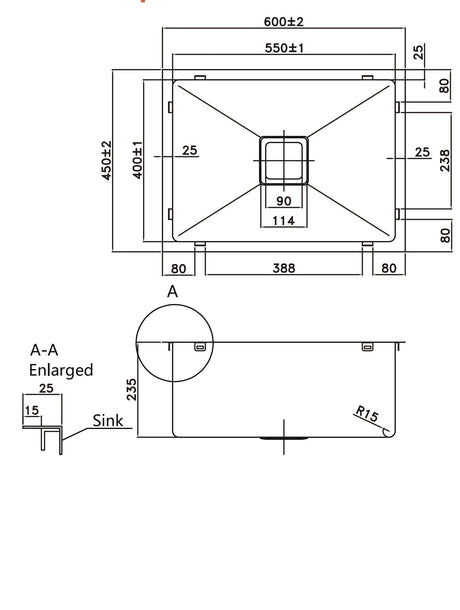 304 Stainless Steel Sink（SLSS-600S）600×450×235mm — detail 2