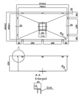 304 Stainless Steel Sink（SLSS-810S）810×450×235mm — detail 3