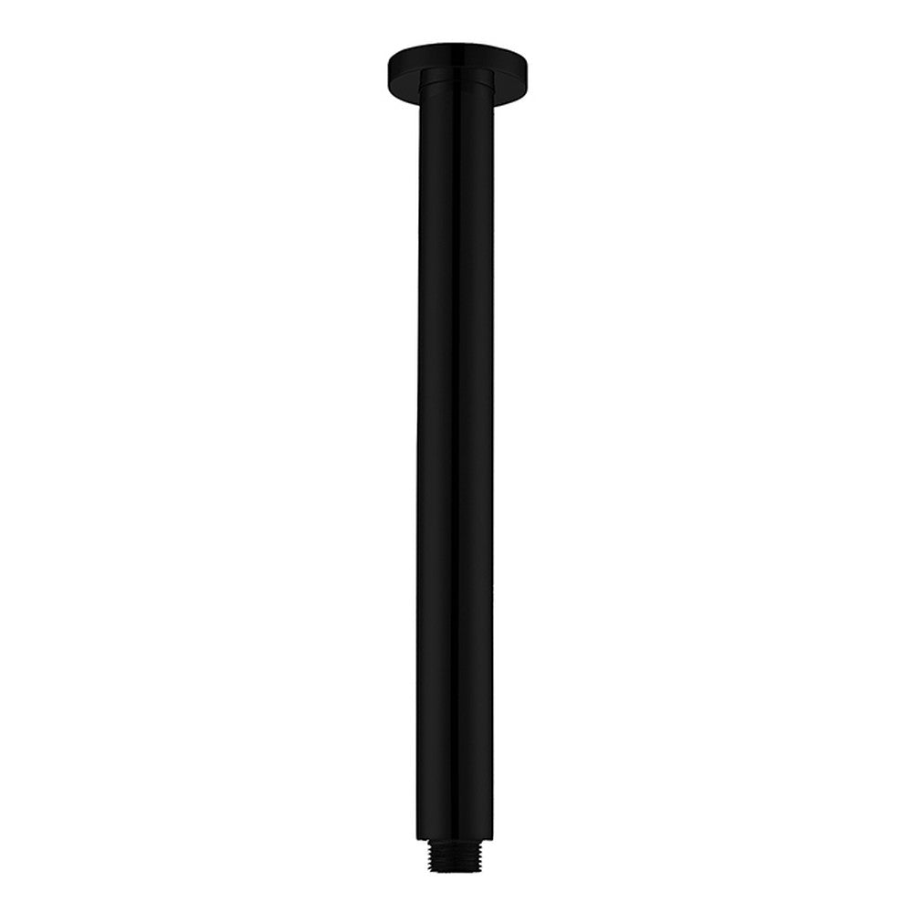 Round Shower Arm Vertical Matt Black 300mm Matt Black