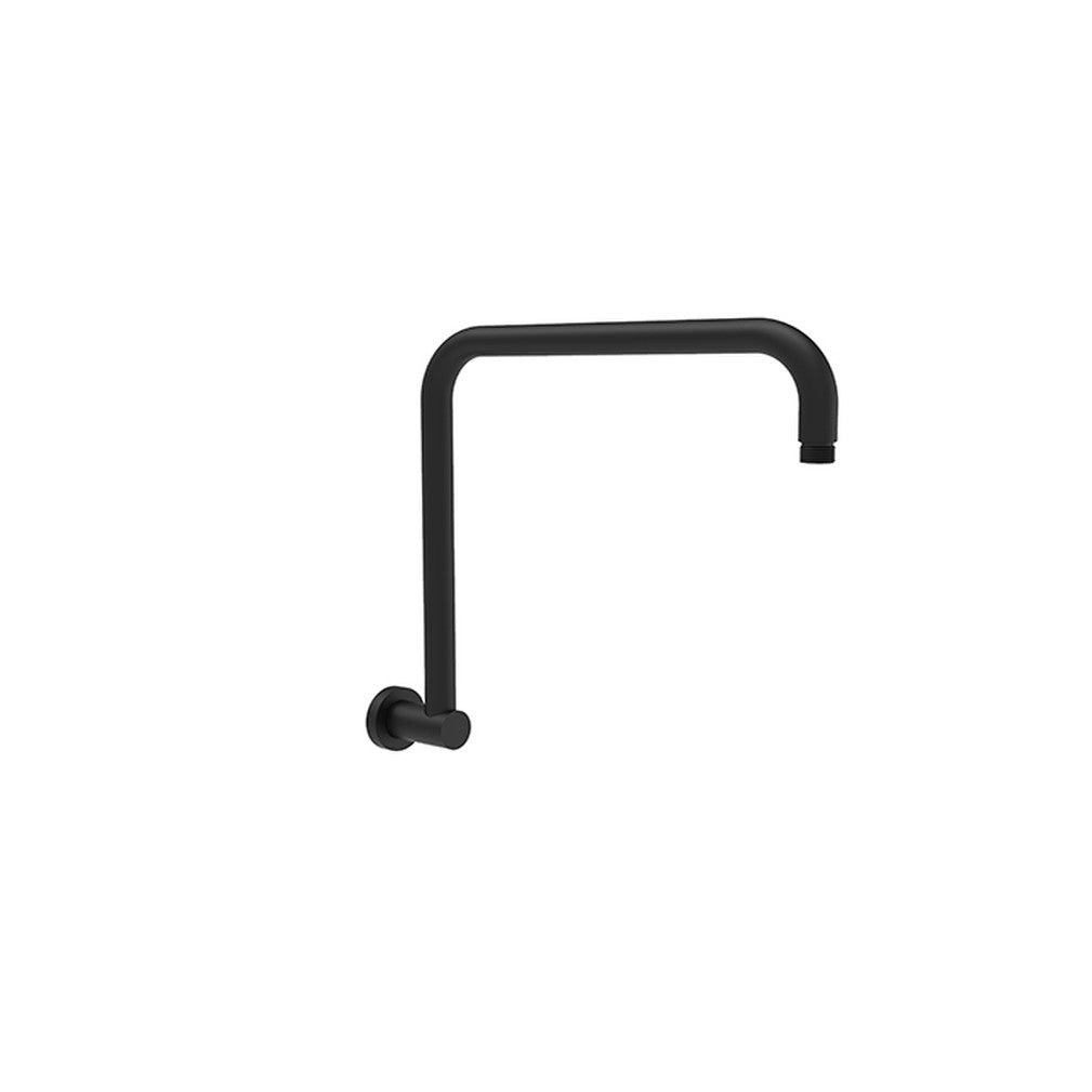 Round Shower Arm High Rise Matt Black Matt Black
