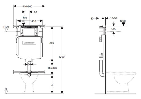 Asta Geberit inwall disable toilet suite 795*355*425mm (Sigma+KDK106) — detail 5
