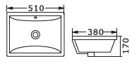 Ceramic Basin - Under Counter - NTHGloss White, with OverflowDimension: 510 x 380*170mm