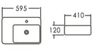 Wall  Hung Basin Right Hand Bowl 1TH Gloss WhiteNo OverflowDimension: 605*410*150mm