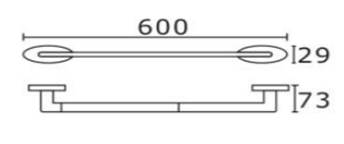 Icon Series- Single Towel Rail-600mm